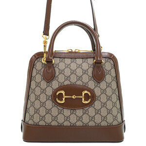 Gucci Horsebit 1955 2way Top Handle Bag Leather Brown